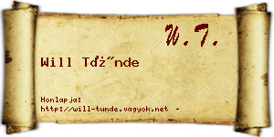 Will Tünde névjegykártya